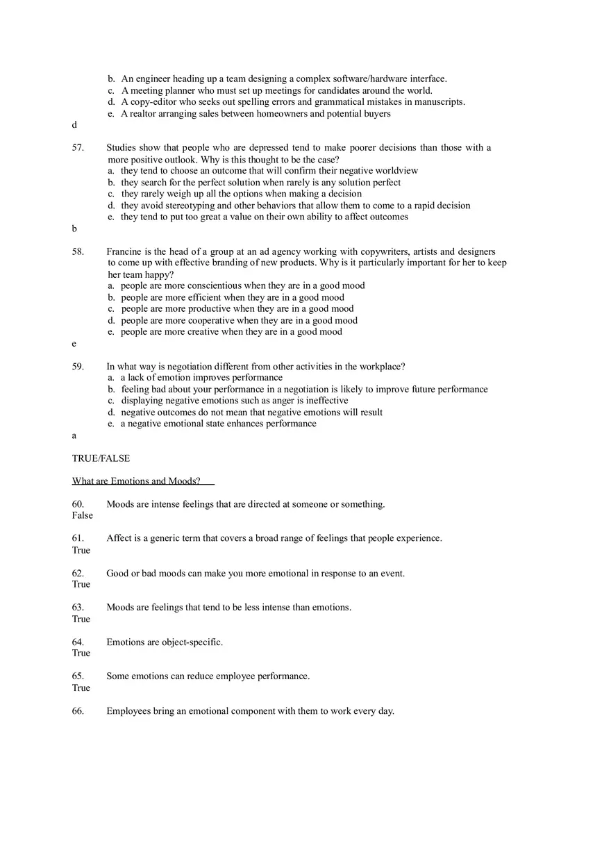 Emotions and Moods Answer Key - Page 18