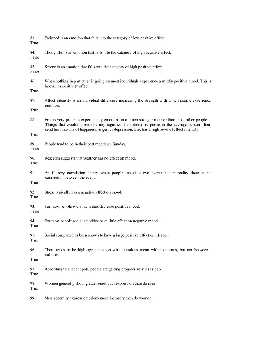 Emotions and Moods Answer Key - Page 4