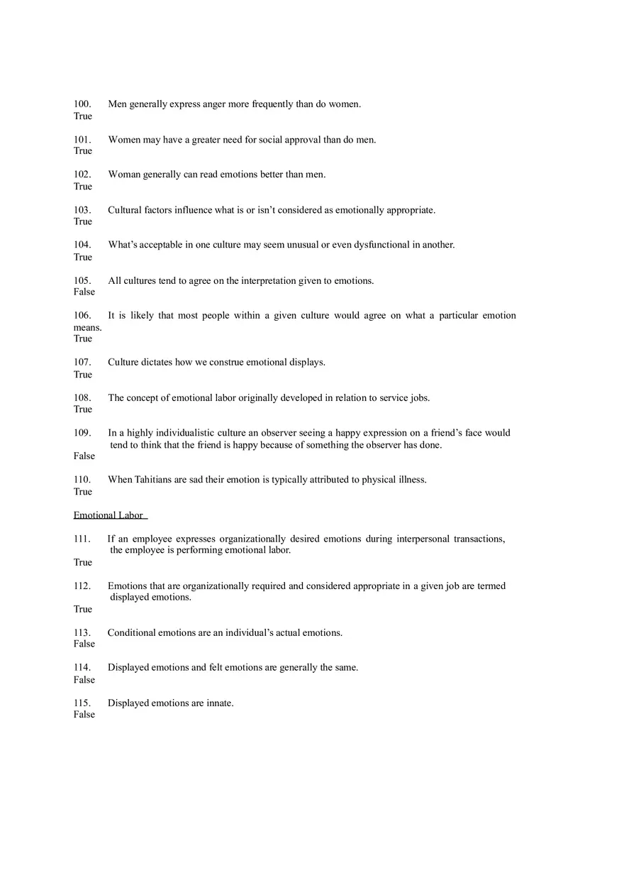 Emotions and Moods Answer Key - Page 5