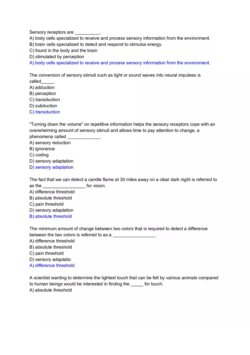 Sensory Receptors Are - Page 1