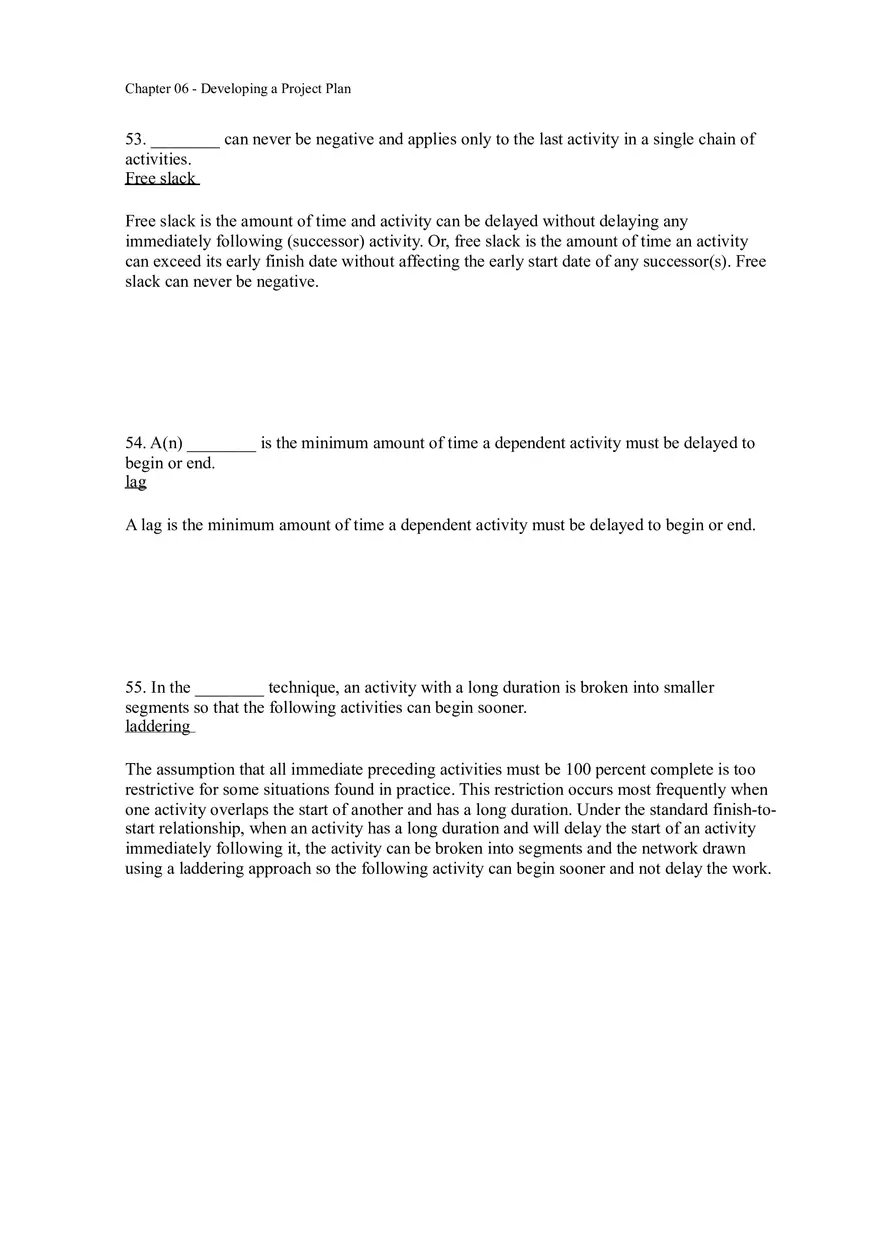 Chapter 06 - Developing a Project Plan Answer Key 3 - Page 11
