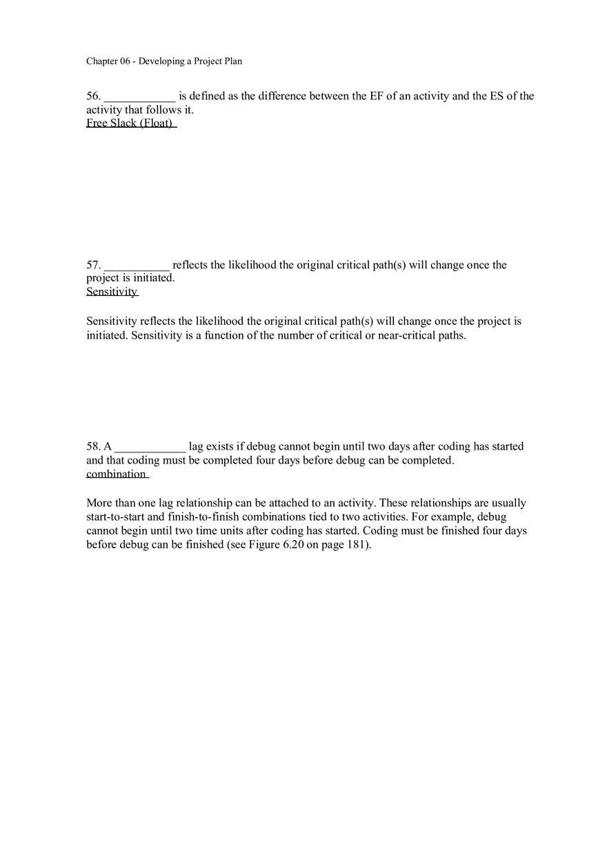 Chapter 06 - Developing a Project Plan Answer Key 3 - Page 12