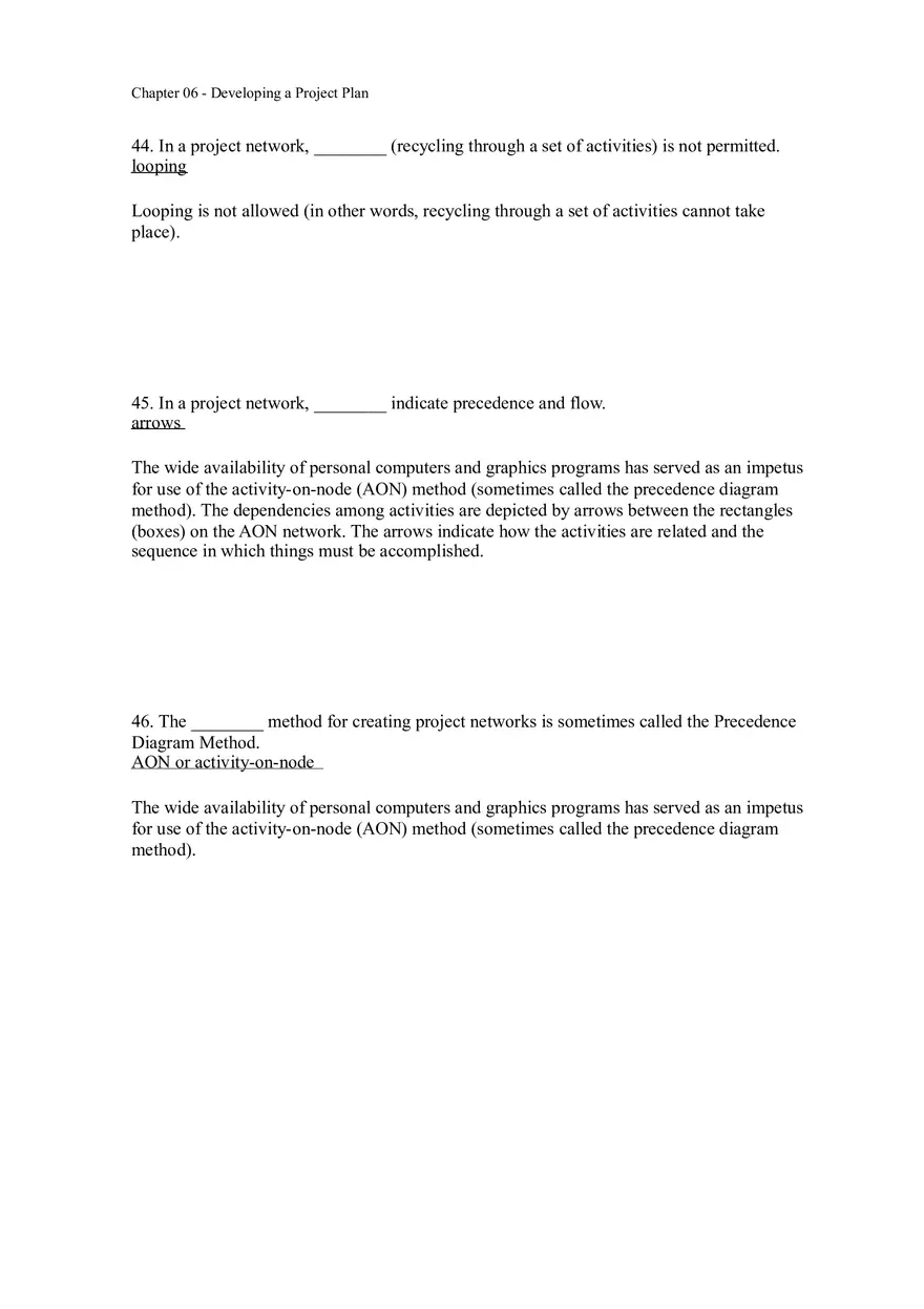 Chapter 06 - Developing a Project Plan Answer Key 3 - Page 1