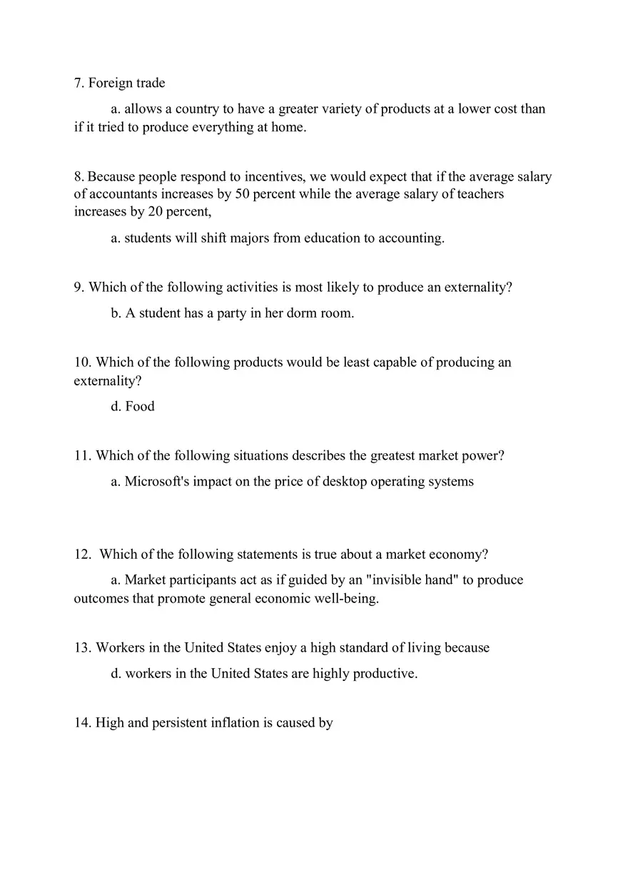 Chapter 1 Quiz Ten Principles of Economics - Page 2