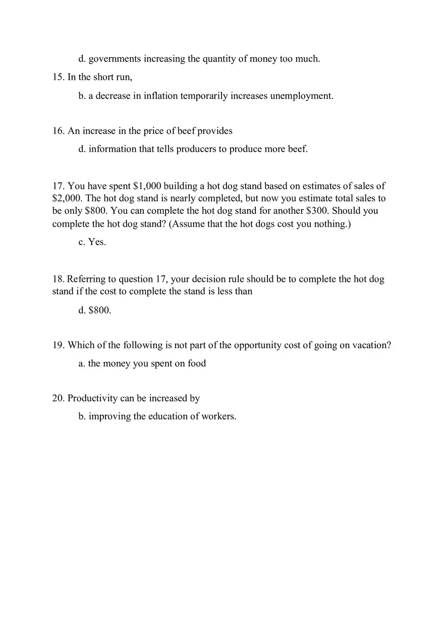 Chapter 1 Quiz Ten Principles of Economics - Page 3