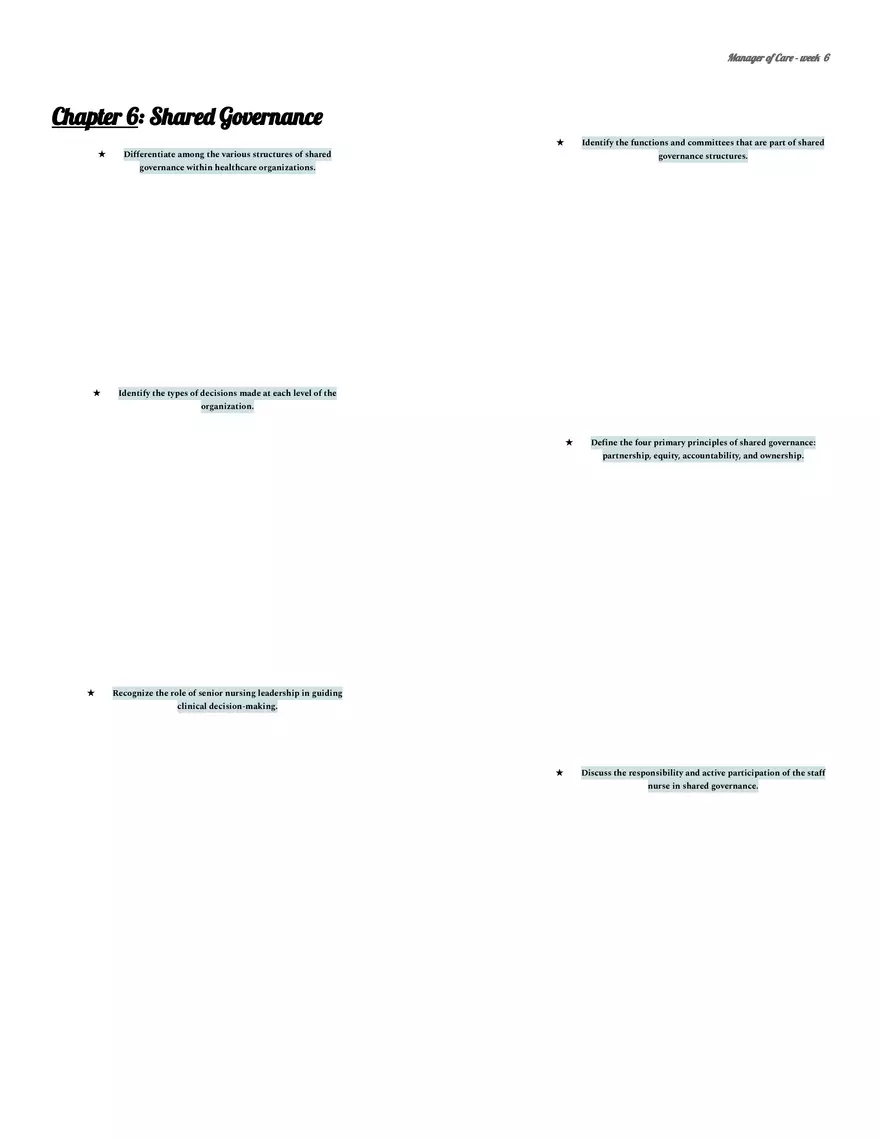 Manager of Care - Week 6 - Page 1