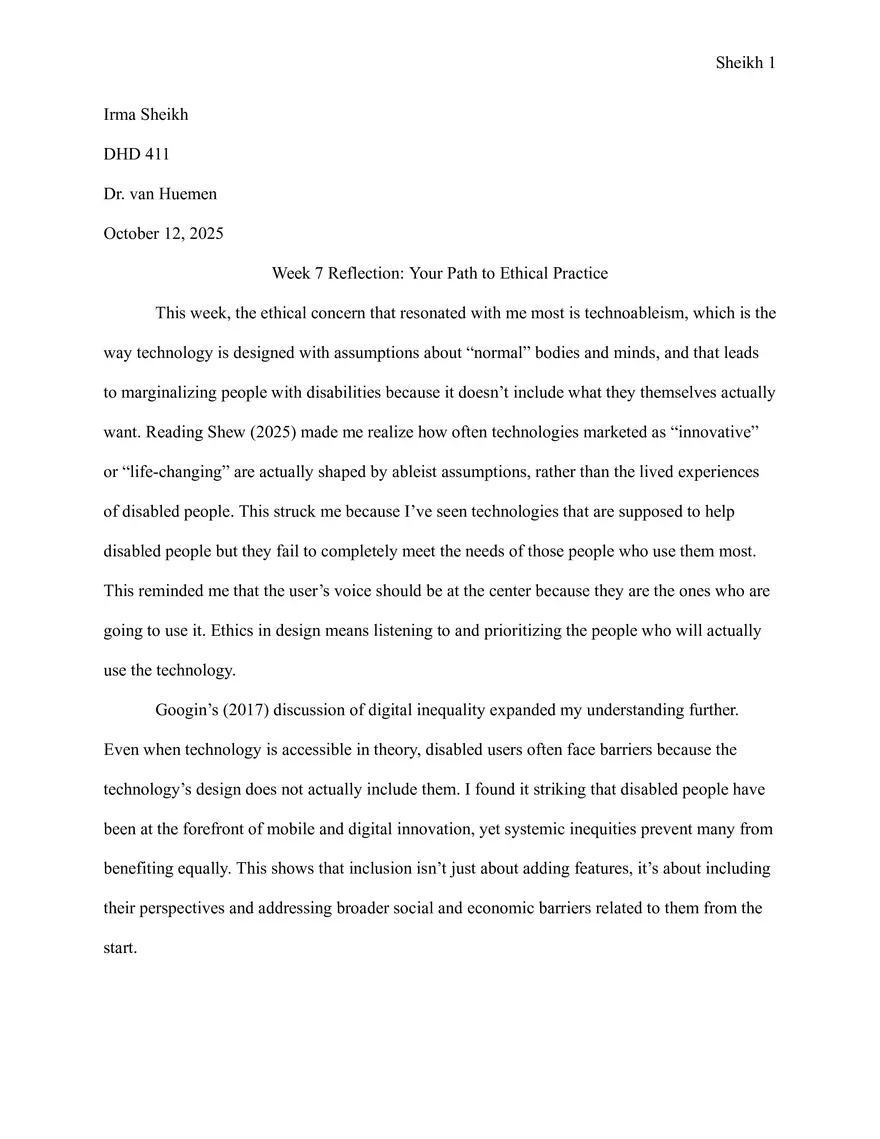 Week 7 Reflection - Page 1