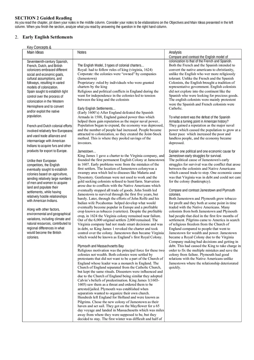 Guided Reading 13 Colonies - Page 2