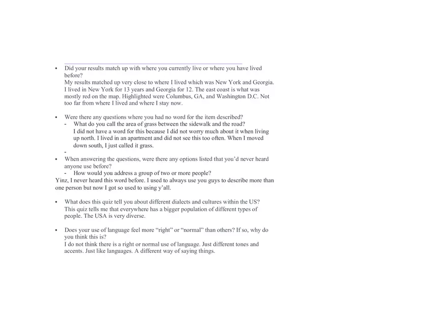 What Areas of the US Most Closely Matched Your Dialect - Page 1