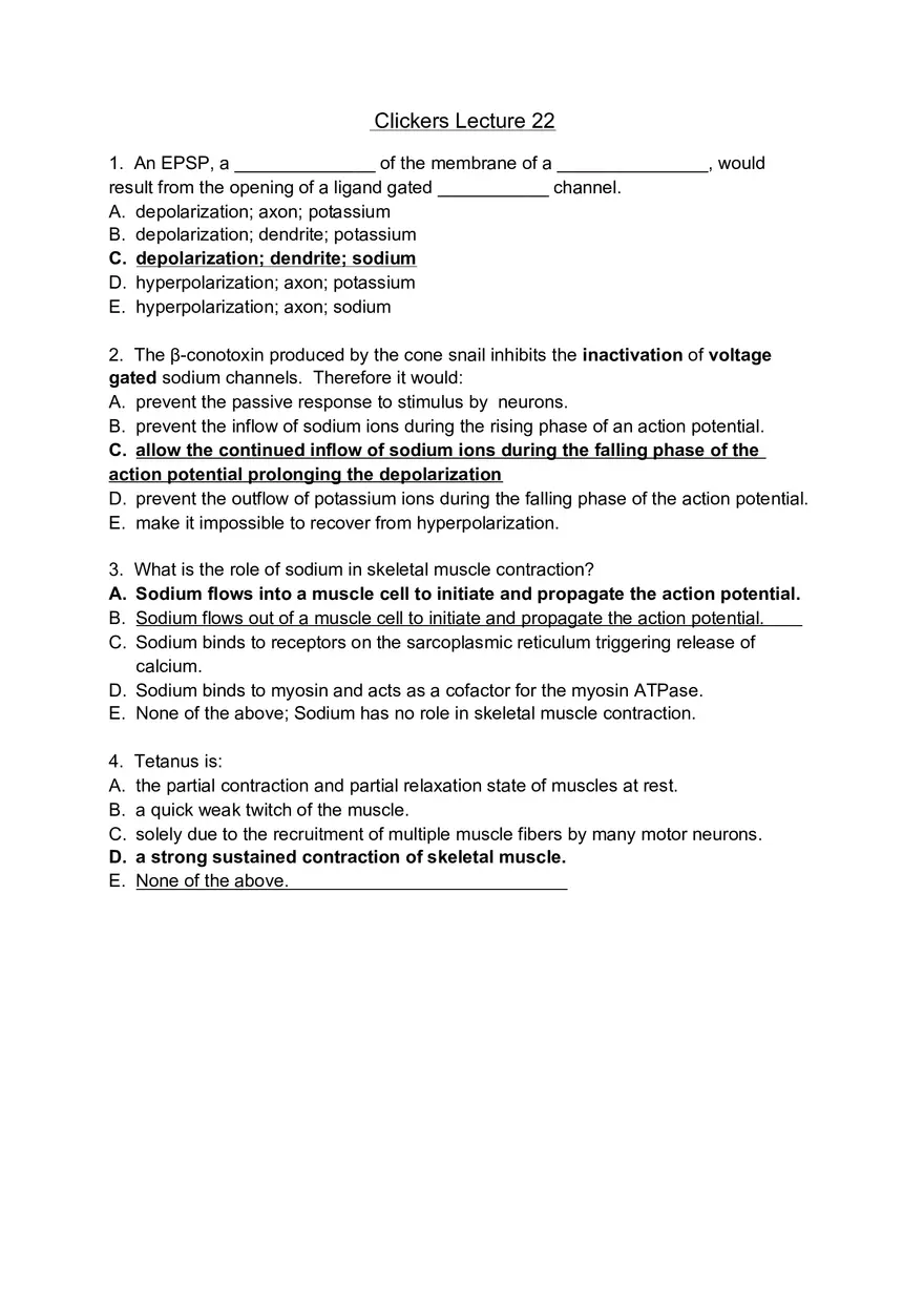 Clicker Lecture Answers - Page 1