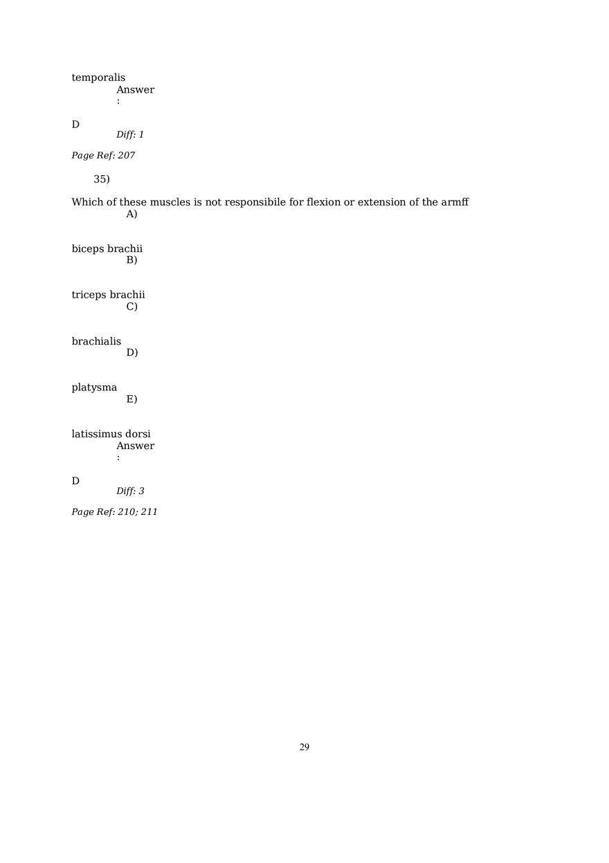 The Muscular System Questions and Answers (22-35) - Page 9