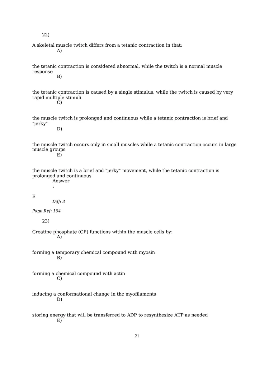 The Muscular System Questions and Answers (22-35) - Page 1