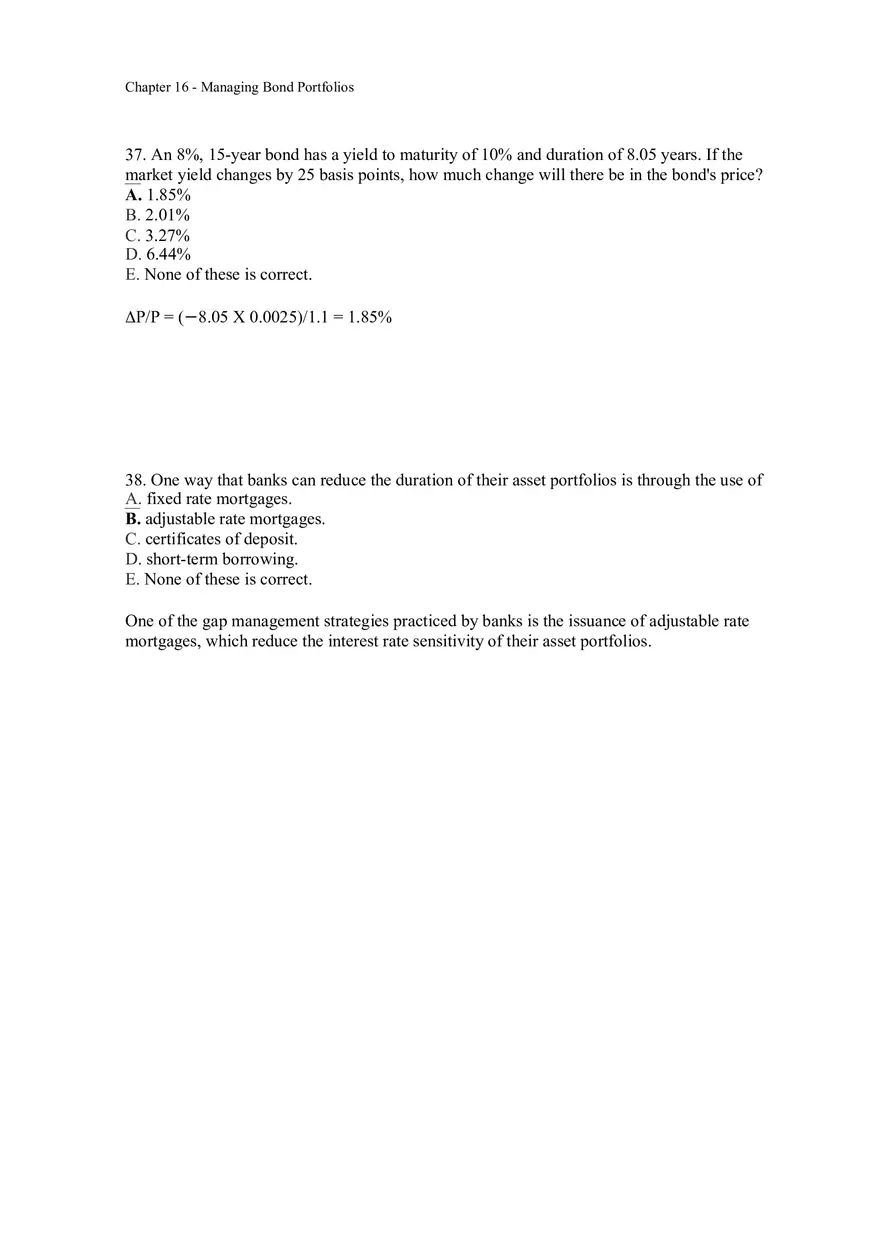 Managing Bond Portfolios Answer Key 2 - Page 9