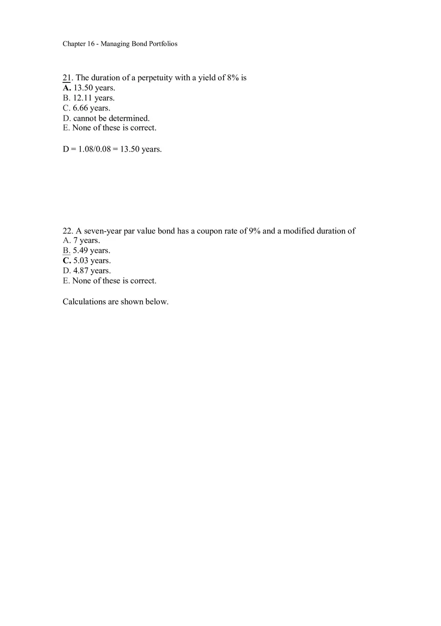 Managing Bond Portfolios Answer Key 2 - Page 1