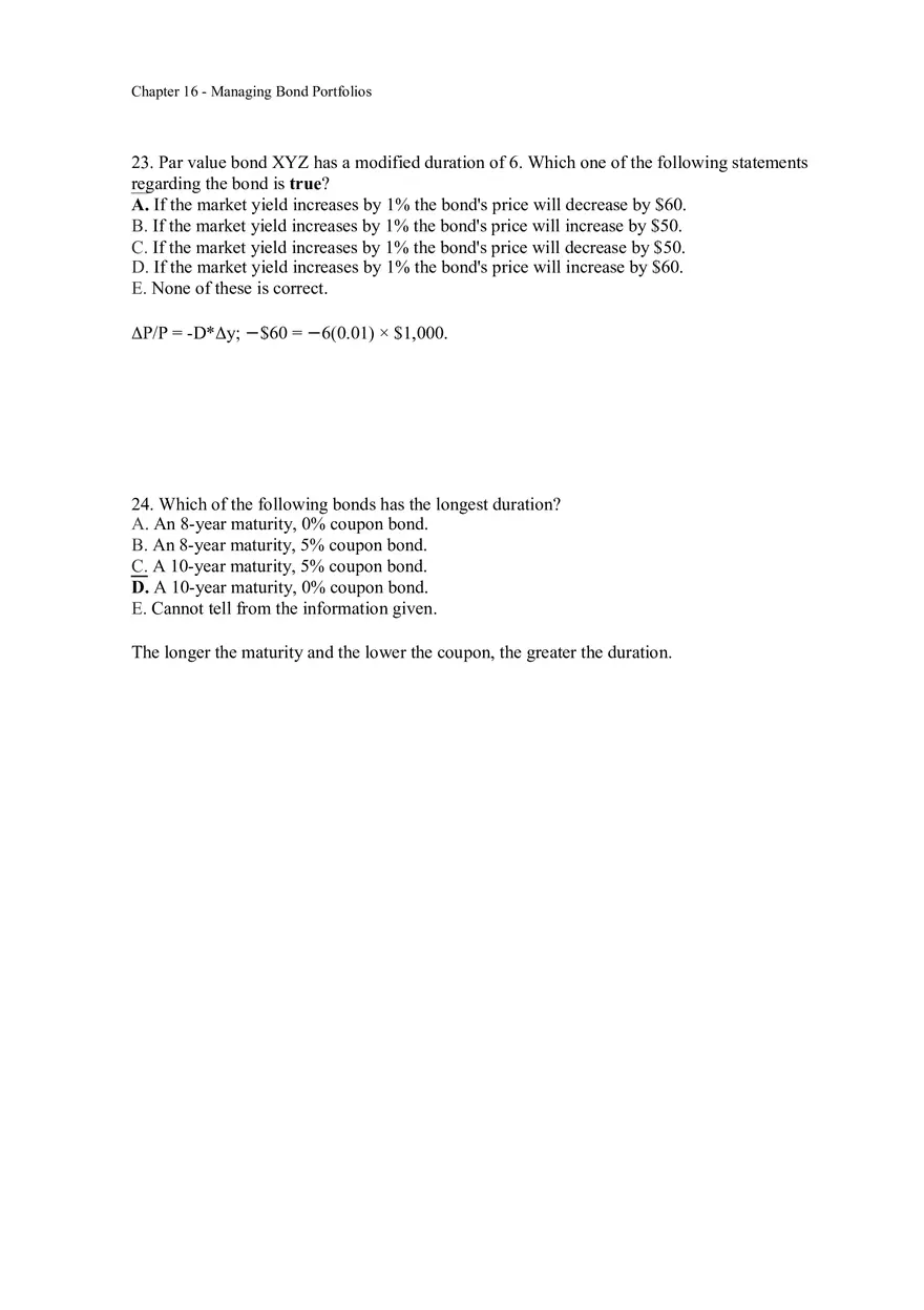 Managing Bond Portfolios Answer Key 2 - Page 2