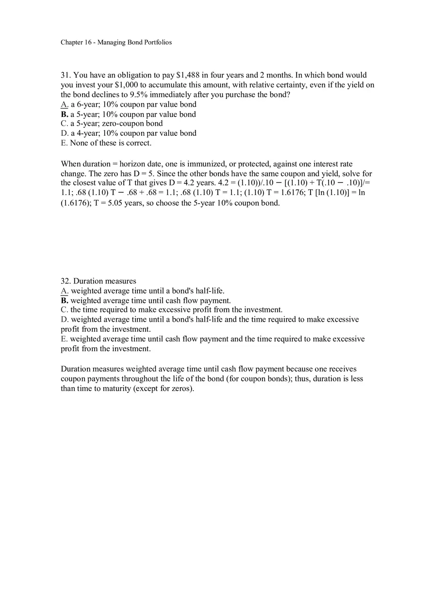 Managing Bond Portfolios Answer Key 2 - Page 6