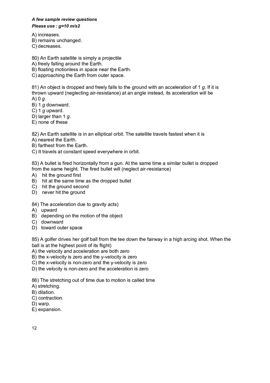 Basic Physics and Scientific Reasoning Quiz Answers - Page 7