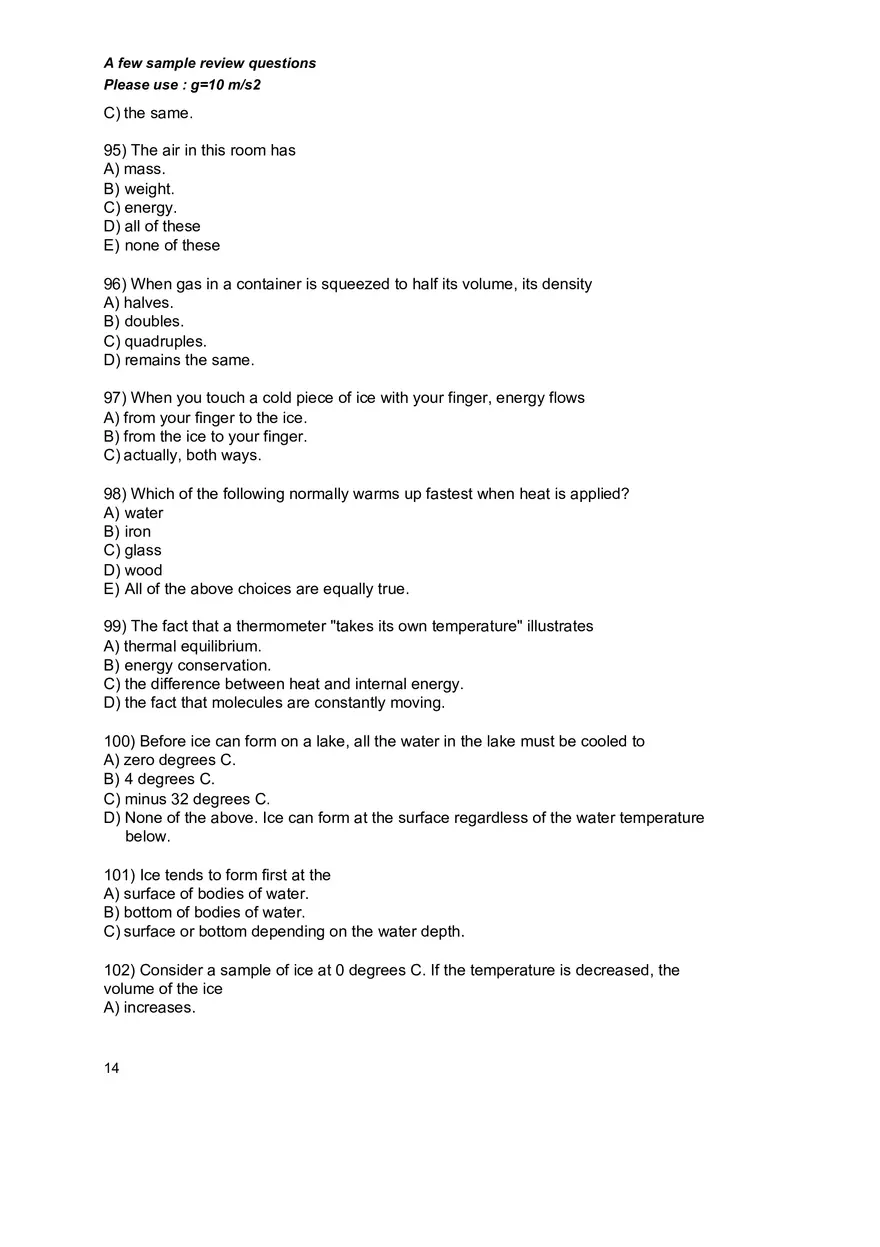 Basic Physics and Scientific Reasoning Quiz Answers - Page 9