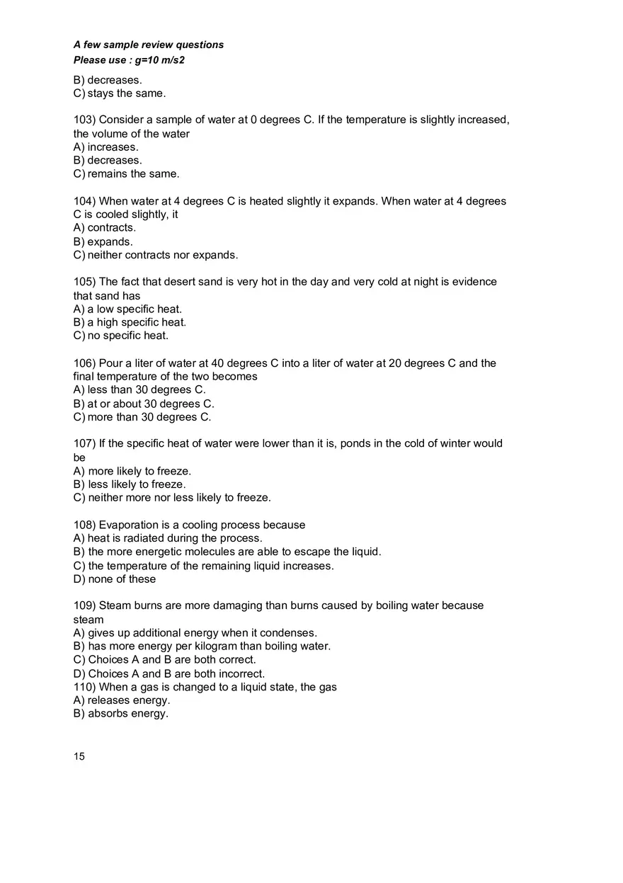 Basic Physics and Scientific Reasoning Quiz Answers - Page 10