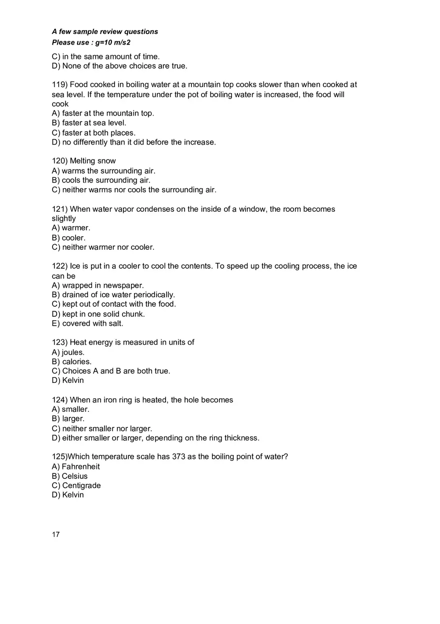Basic Physics and Scientific Reasoning Quiz Answers - Page 12