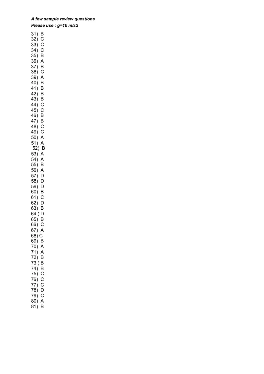 Basic Physics and Scientific Reasoning Quiz Answers - Page 2