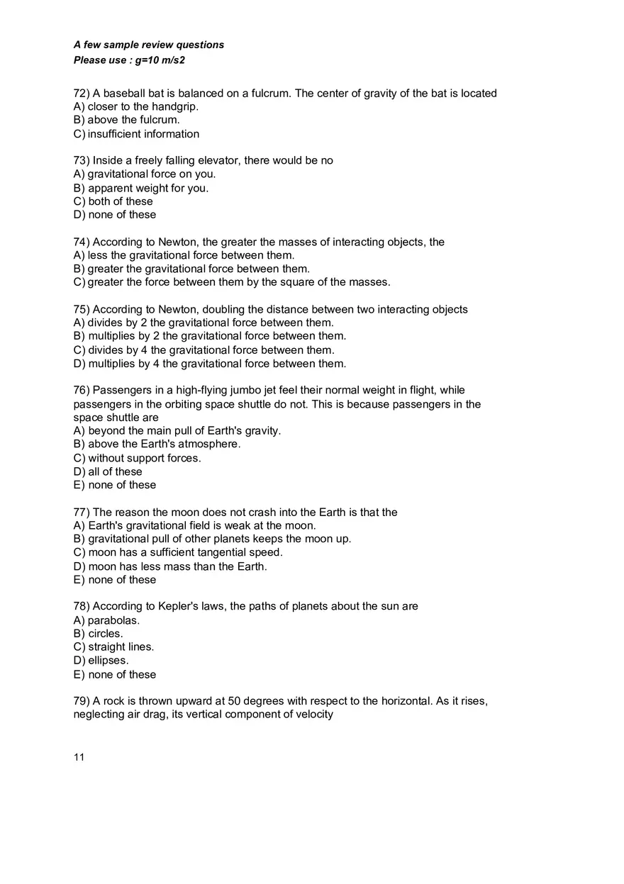 Basic Physics and Scientific Reasoning Quiz Answers - Page 6