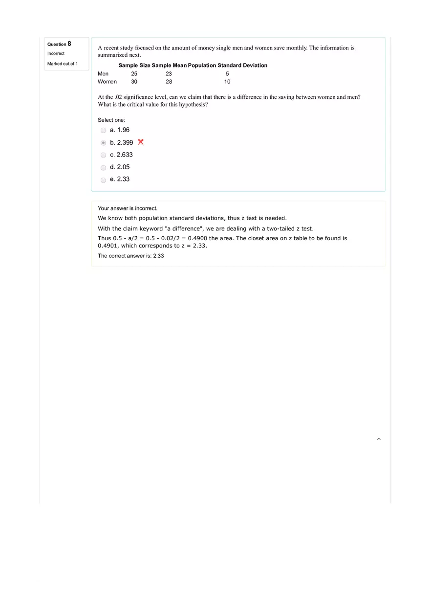 Advanced Business Statistics Assortment of Questions with Answers - Page 7