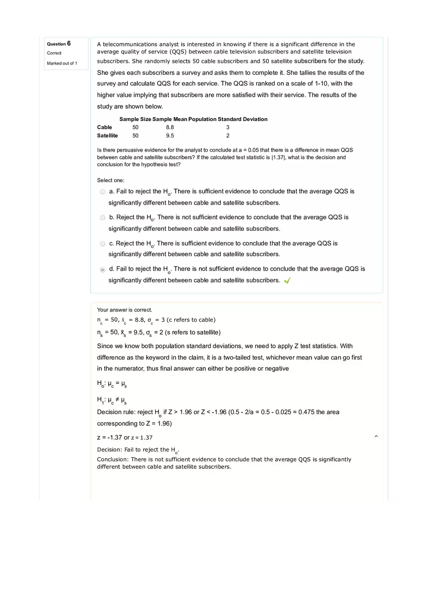 Advanced Business Statistics Assortment of Questions with Answers - Page 5