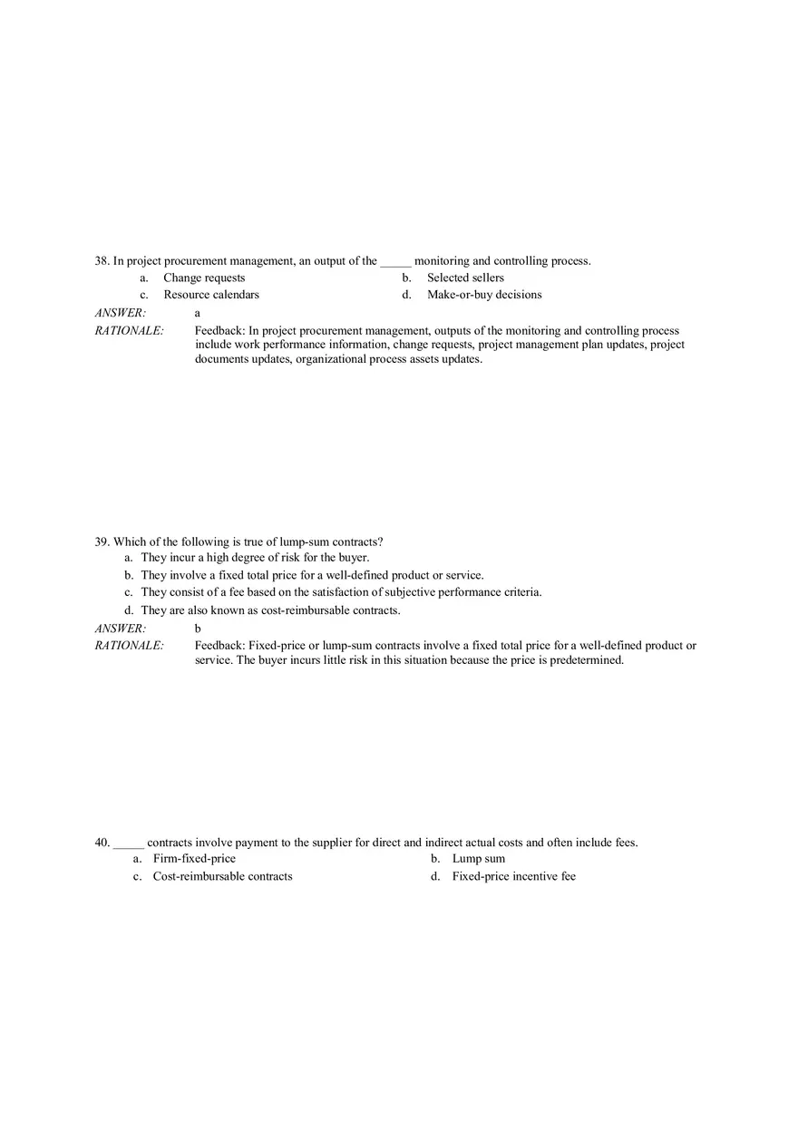 Chapter 12 Project Procurement Management Answer Key (1-42) - Page 7