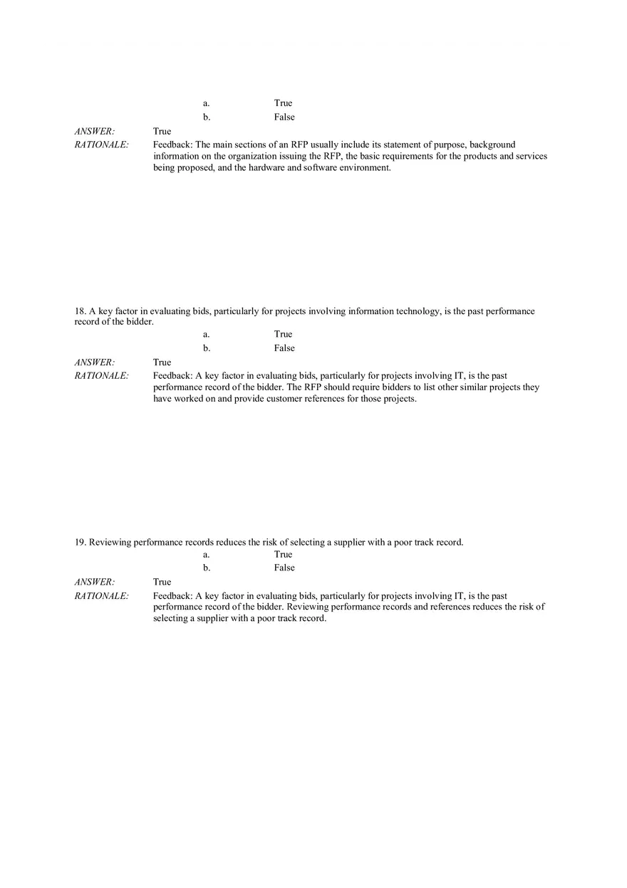 Chapter 12 Project Procurement Management Answer Key (1-42) - Page 13