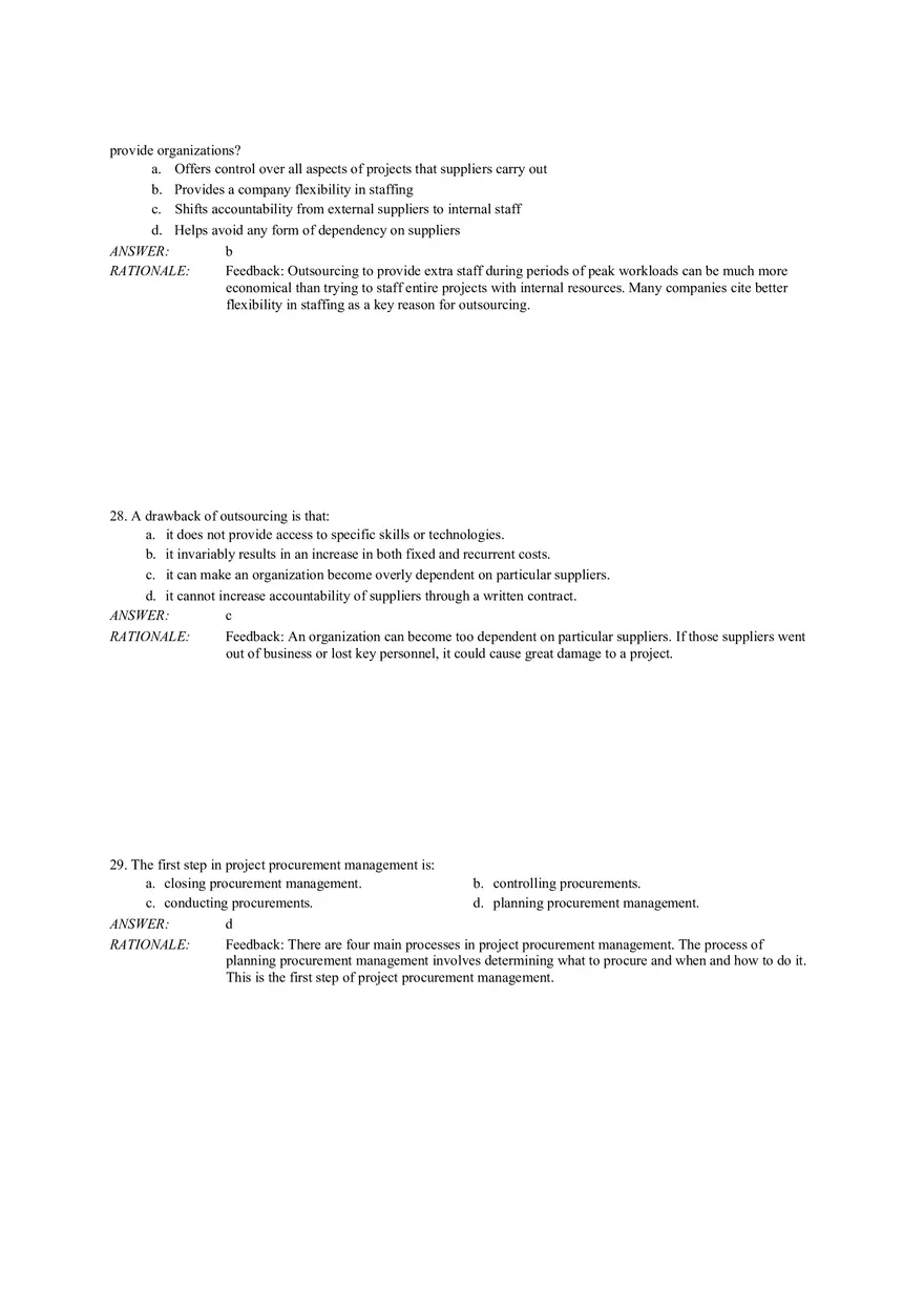 Chapter 12 Project Procurement Management Answer Key (1-42) - Page 3