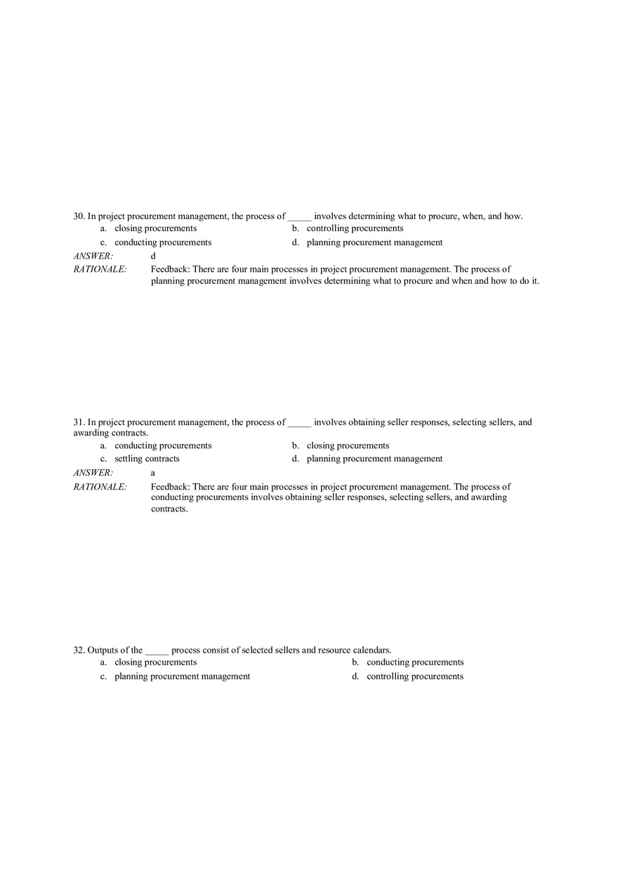 Chapter 12 Project Procurement Management Answer Key (1-42) - Page 4