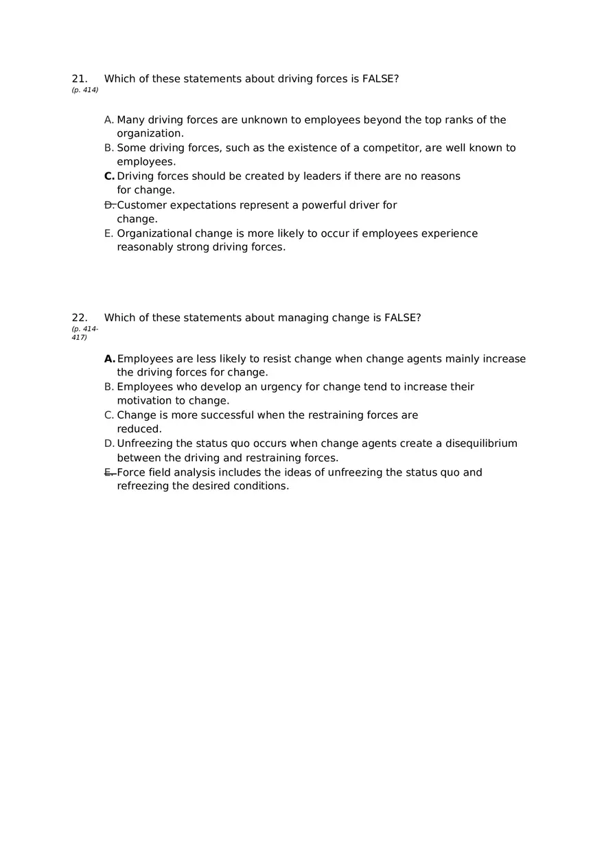 Chapter 15 Organizational Change Answer Key 2 - Page 1