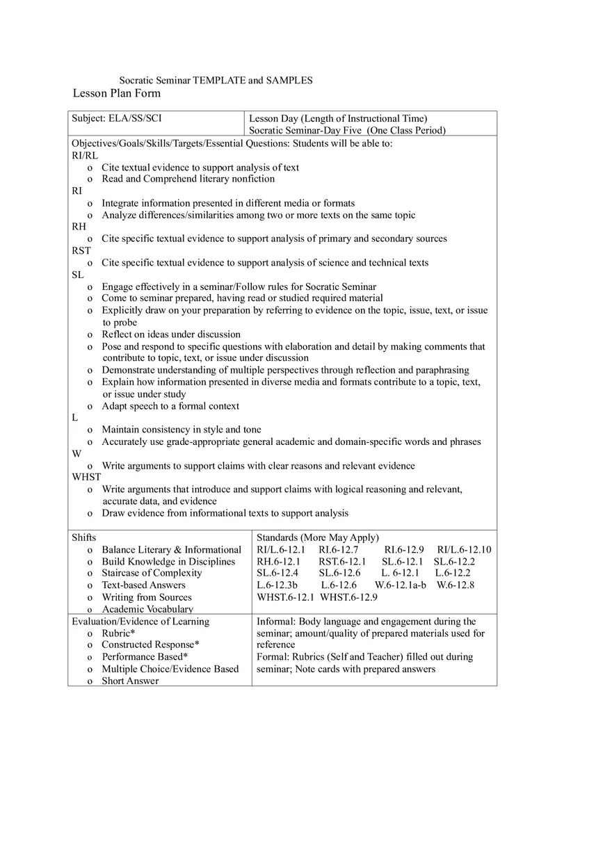 Socratic Seminar Template and Samples - Page 11