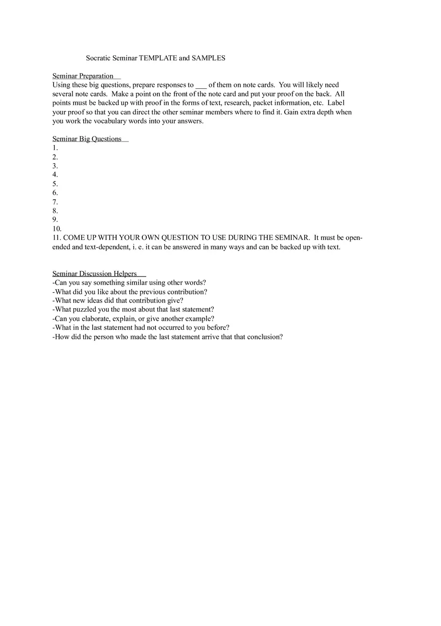 Socratic Seminar Template and Samples - Page 2