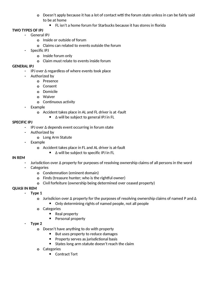 Florida Civil Procedure Finals Outline - Page 2