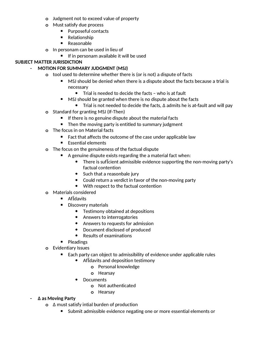 Florida Civil Procedure Finals Outline - Page 3