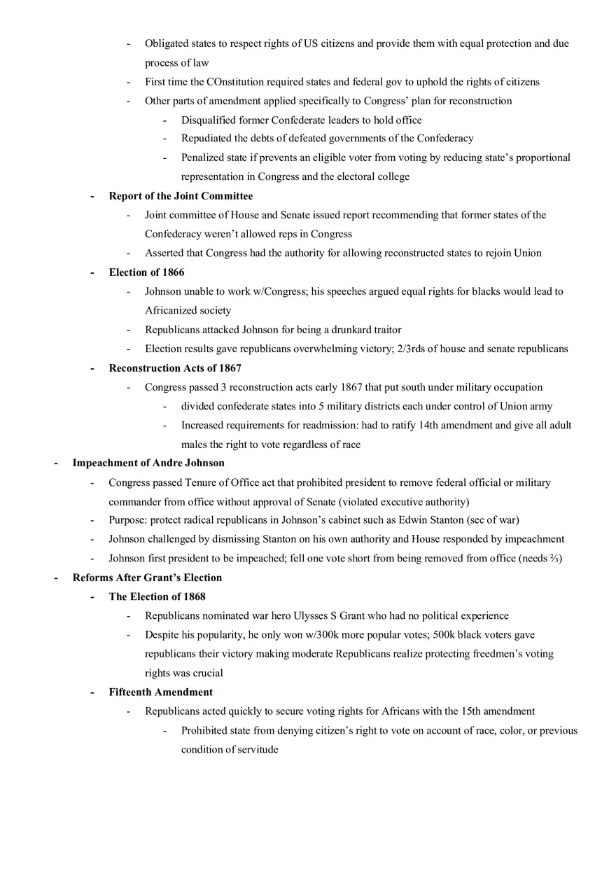 Reconstruction 1863-1877 Notes - Page 3