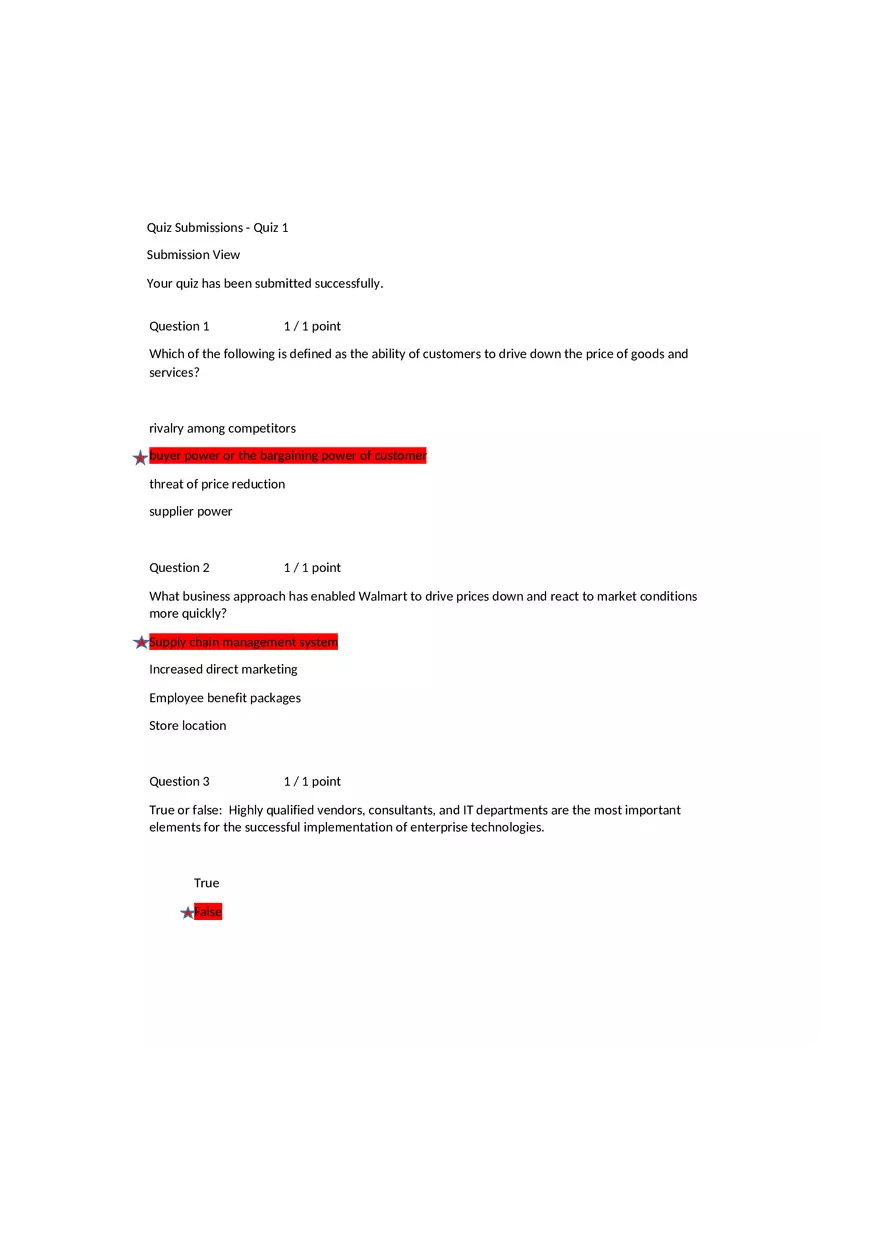 Quiz 1 Submission View - Page 1