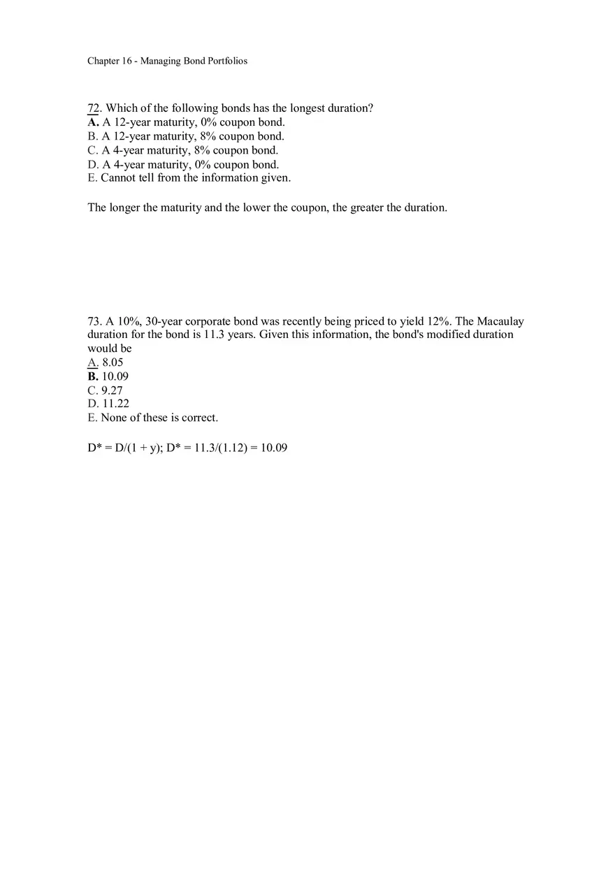 Managing Bond Portfolios Answer Key 4 - Page 9