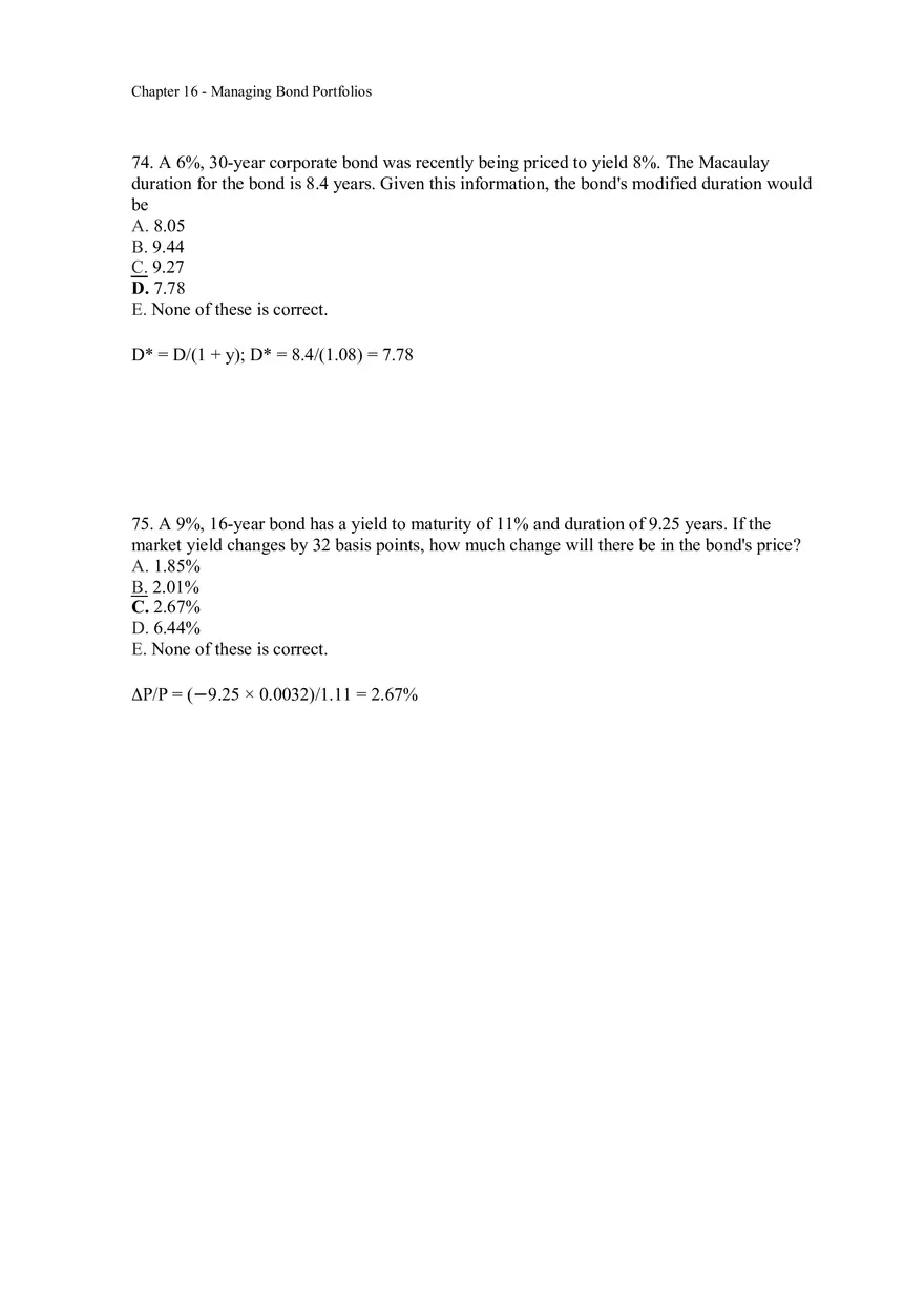 Managing Bond Portfolios Answer Key 4 - Page 10
