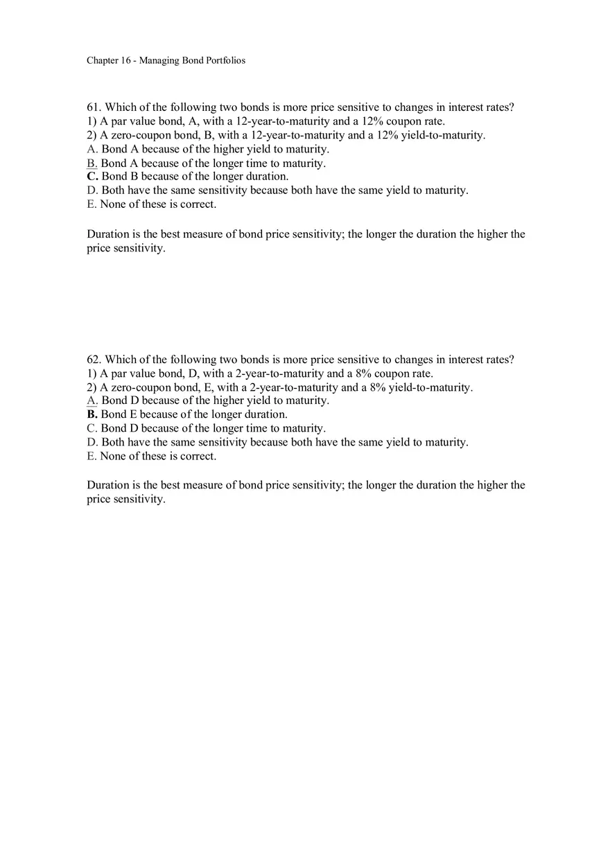 Managing Bond Portfolios Answer Key 4 - Page 1