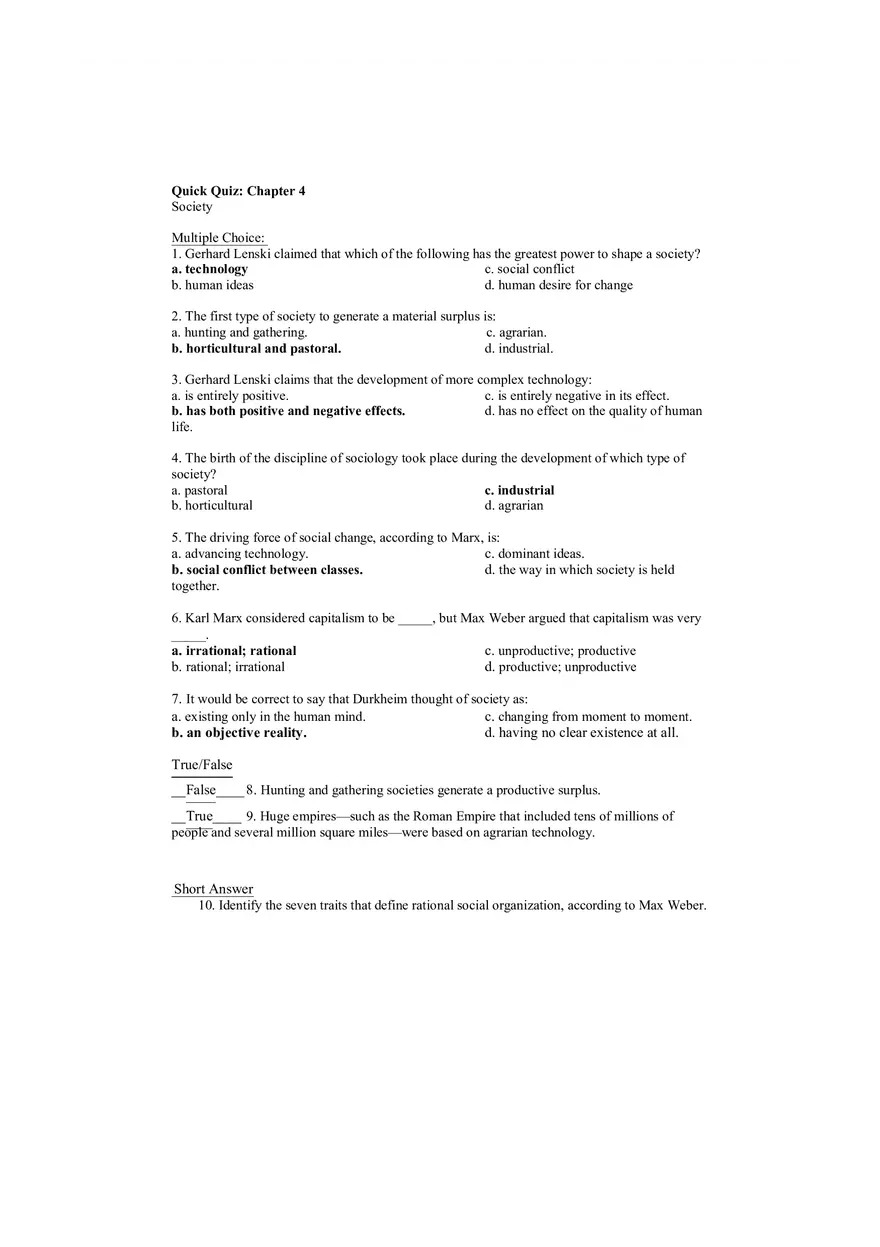 Chapter 4 - Society Answer Key 2 - Page 5