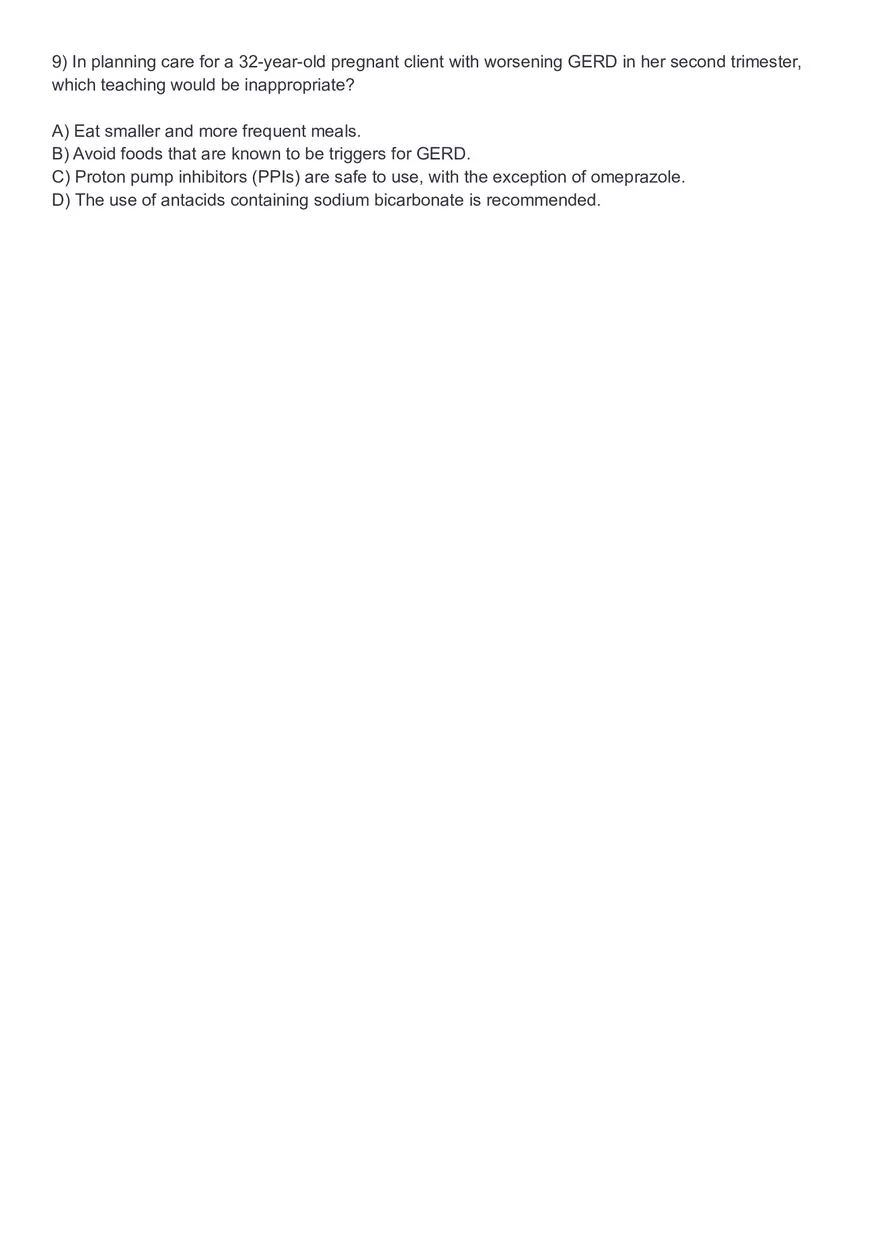 Gastroesophageal Reflux Disease Practice Test - Page 4