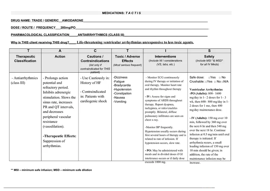 Amiodarone - TACTIS - Page 1