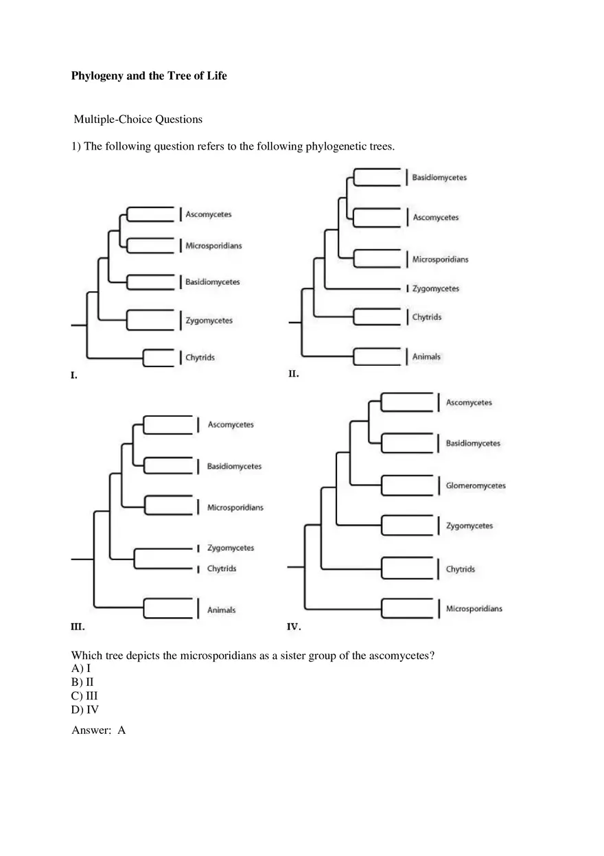 Phylogeny and the Tree of Life Part 1 - Page 1