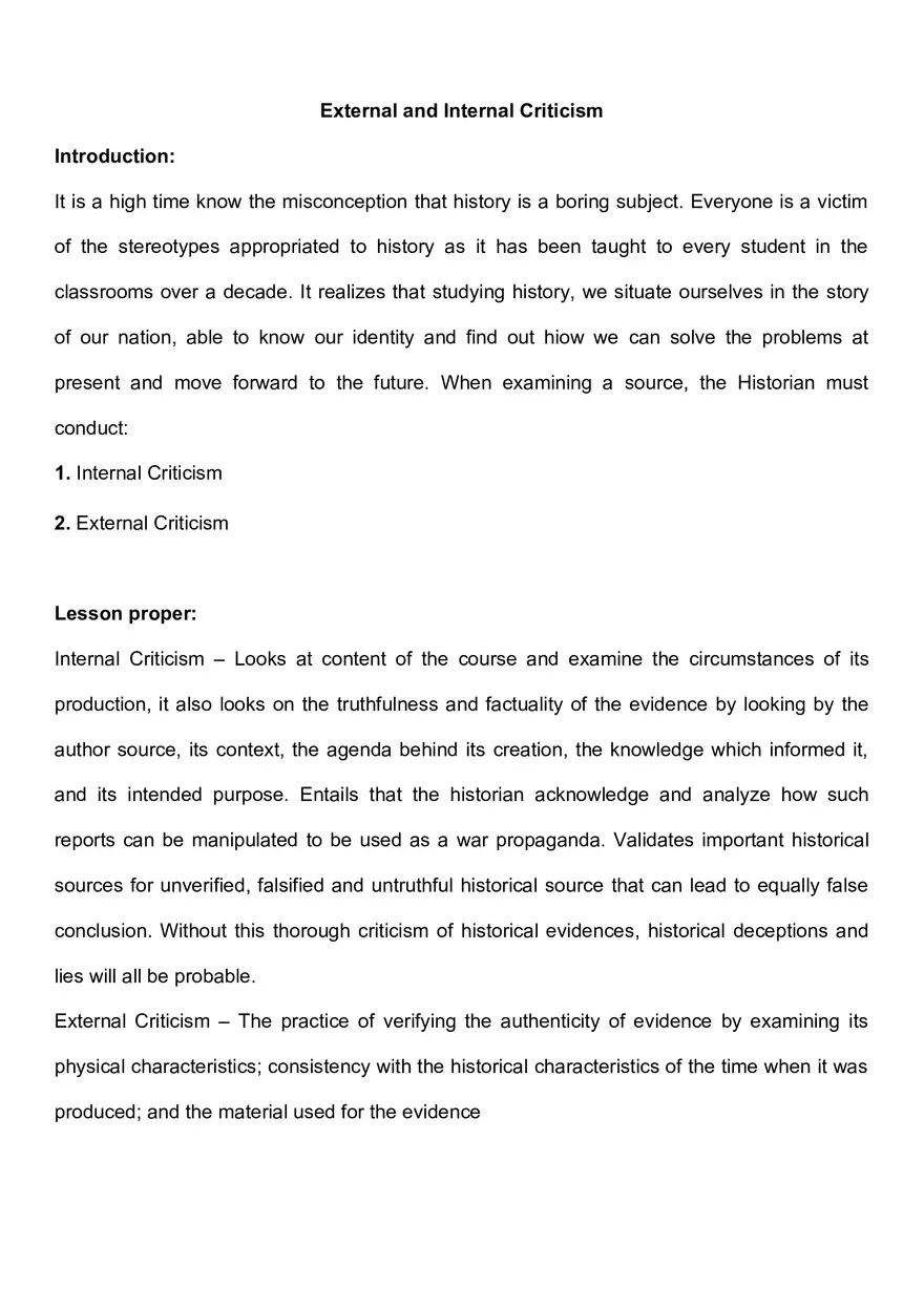 External and Internal Criticism - Page 1