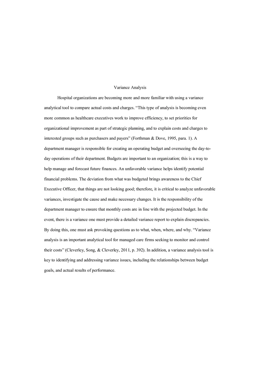 Variance Analysis - Page 1