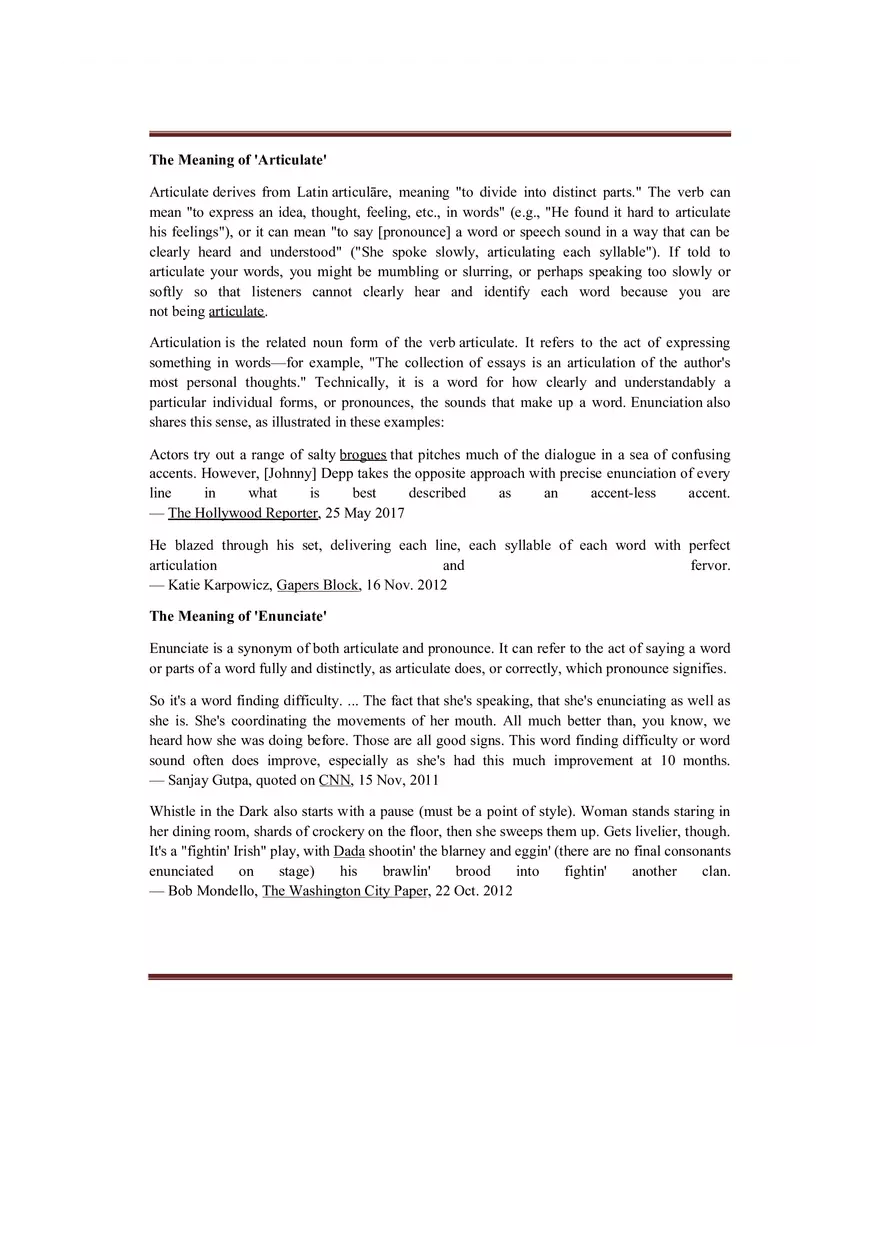 Define Enunciation, Articulation and Pronounciation in Rhetoric - Page 2