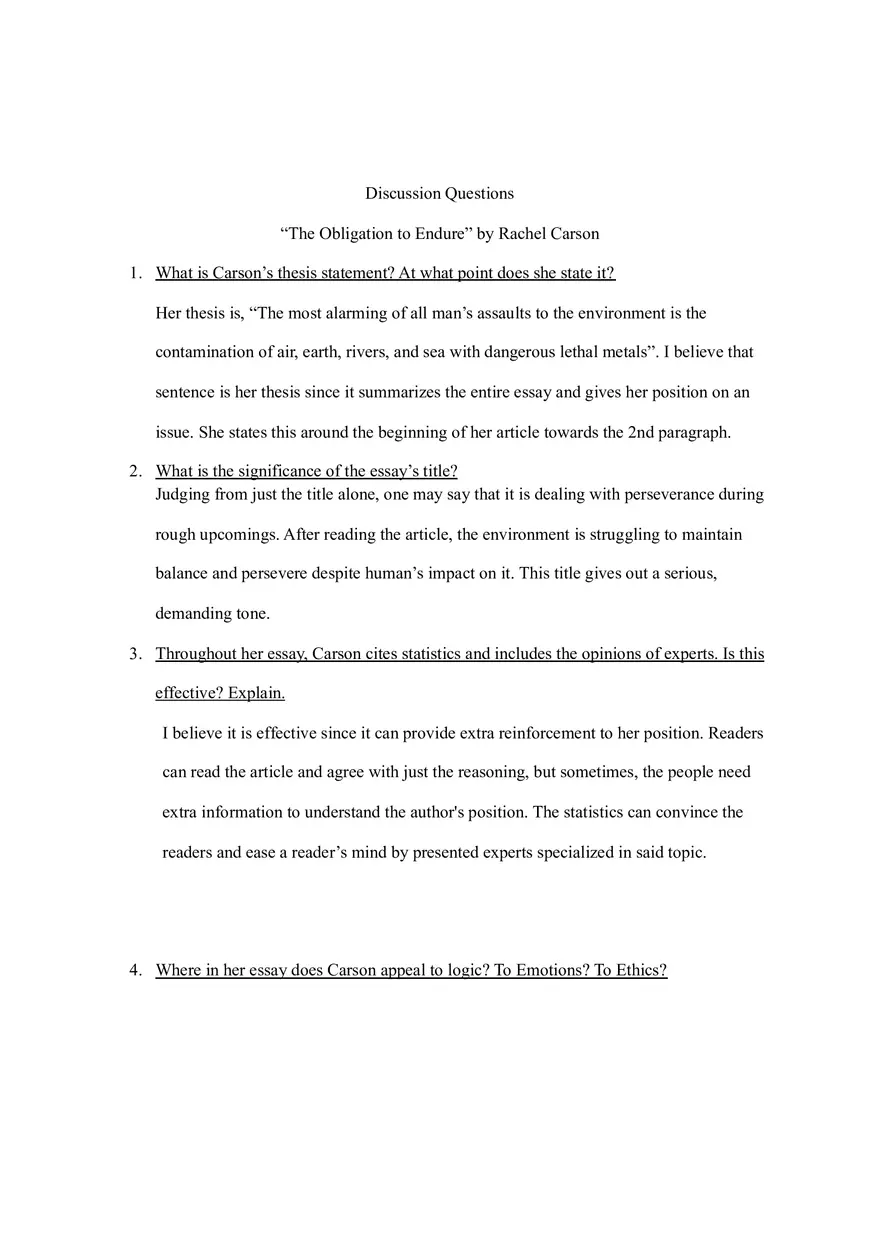 The Obligation to Endure Questions - Page 1